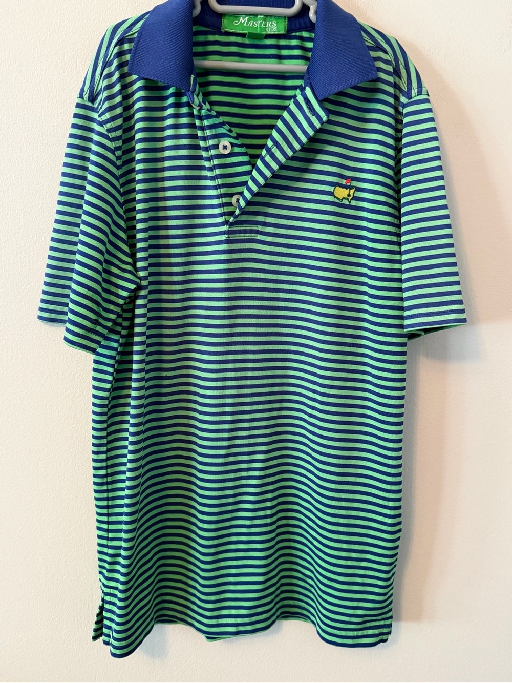 Masters Green & Navy Striped Polo Shirt